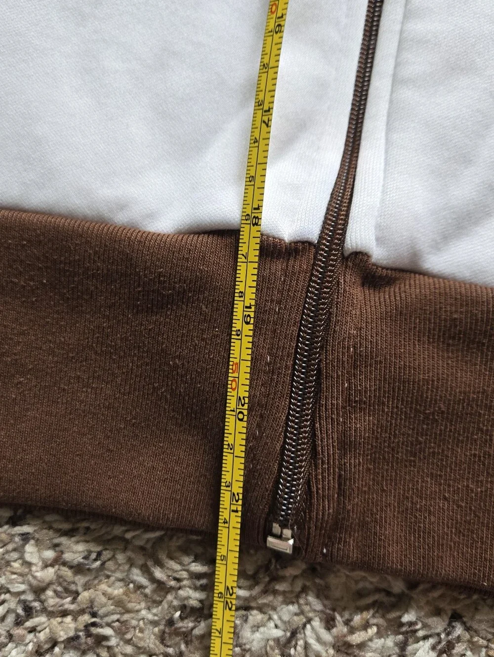 AEROPOSTLE | Y2K Two-Tone Brown and White Zip-Up Track Jacket